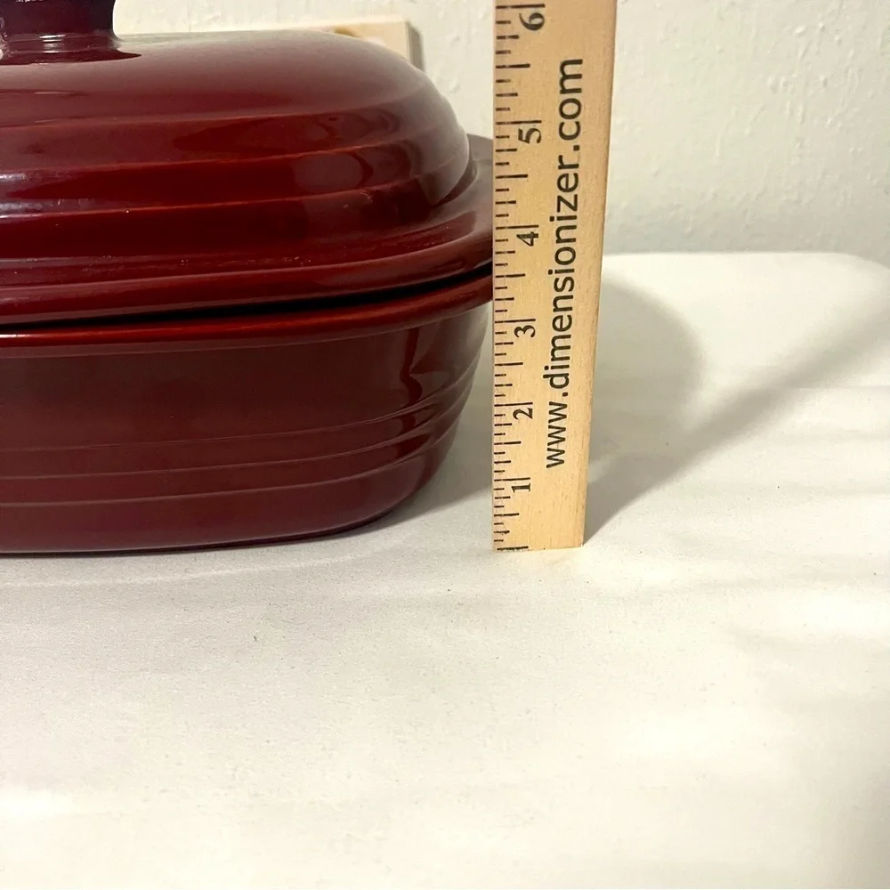 Pampered Chef Cranberry Deep Roaster Covered Baker Stoneware 3.1 Qt USA 5103 EUC